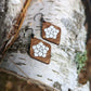 Hand-painted Enamel on Wooden Diamond Succulent Pendants