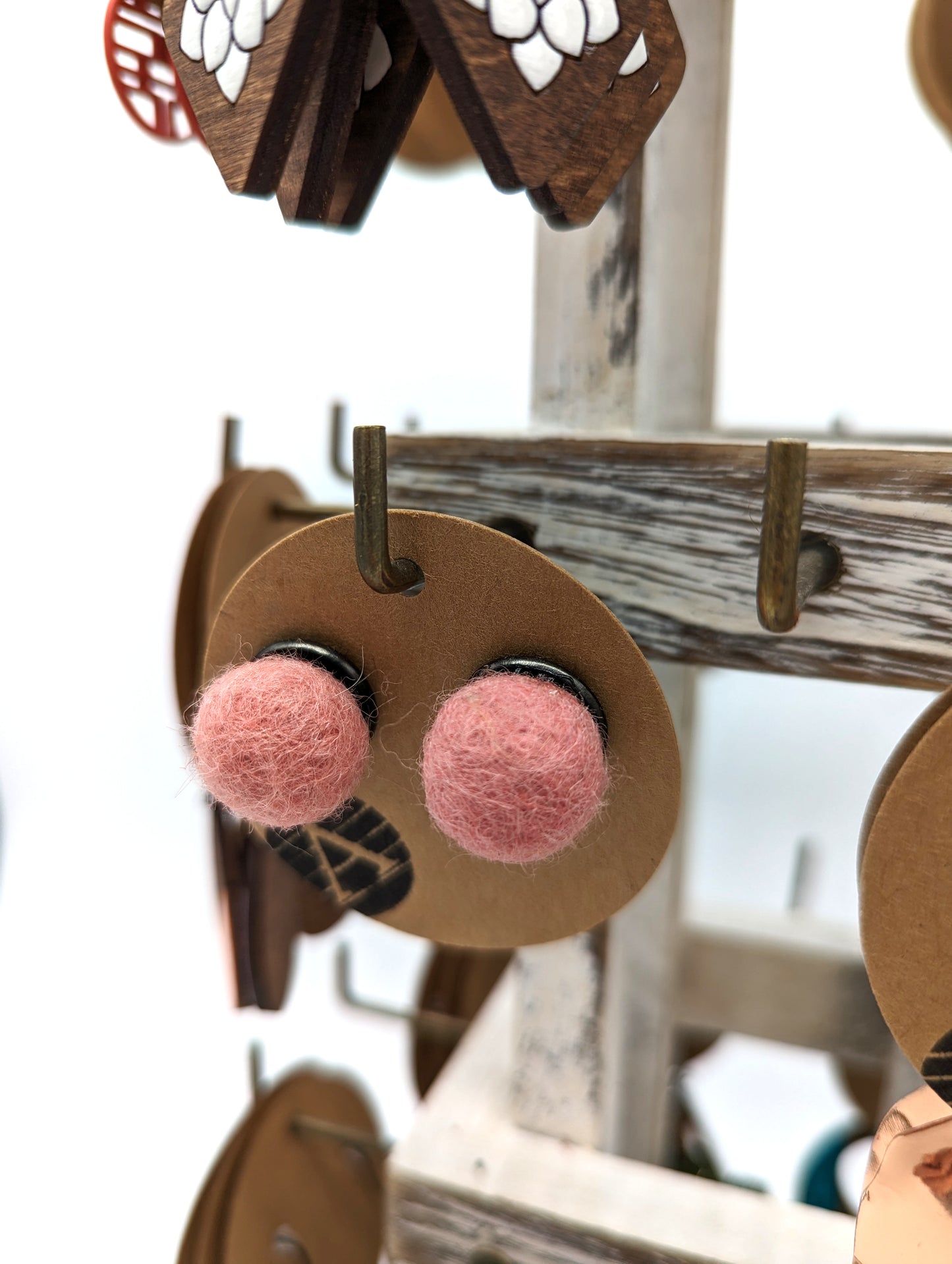 Pink Felt Studs