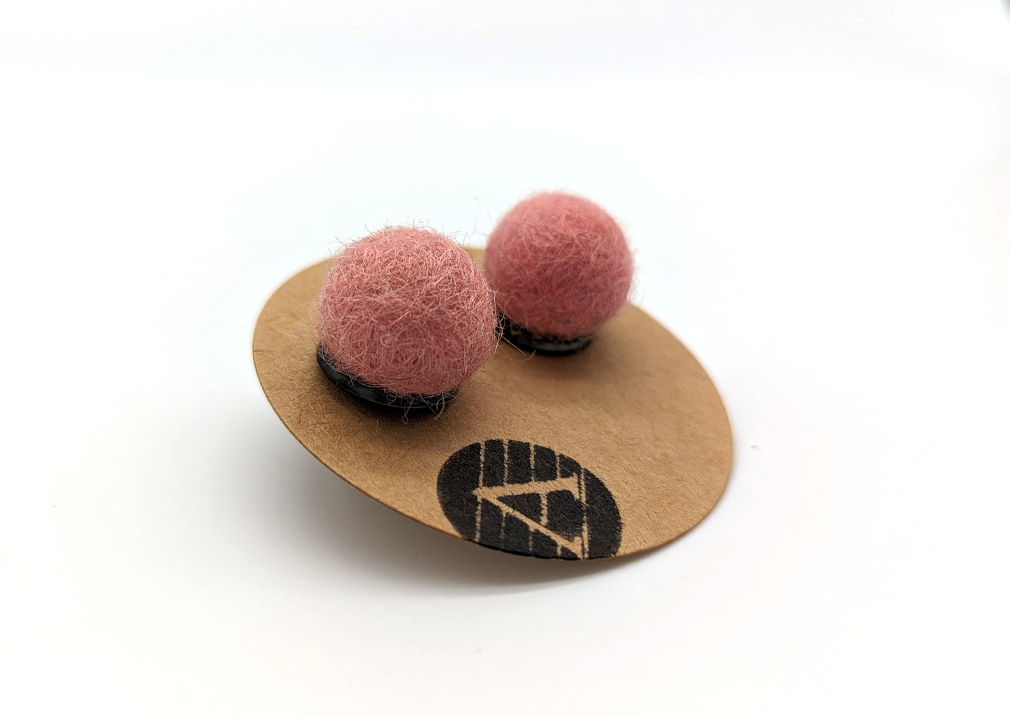 Pink Felt Studs