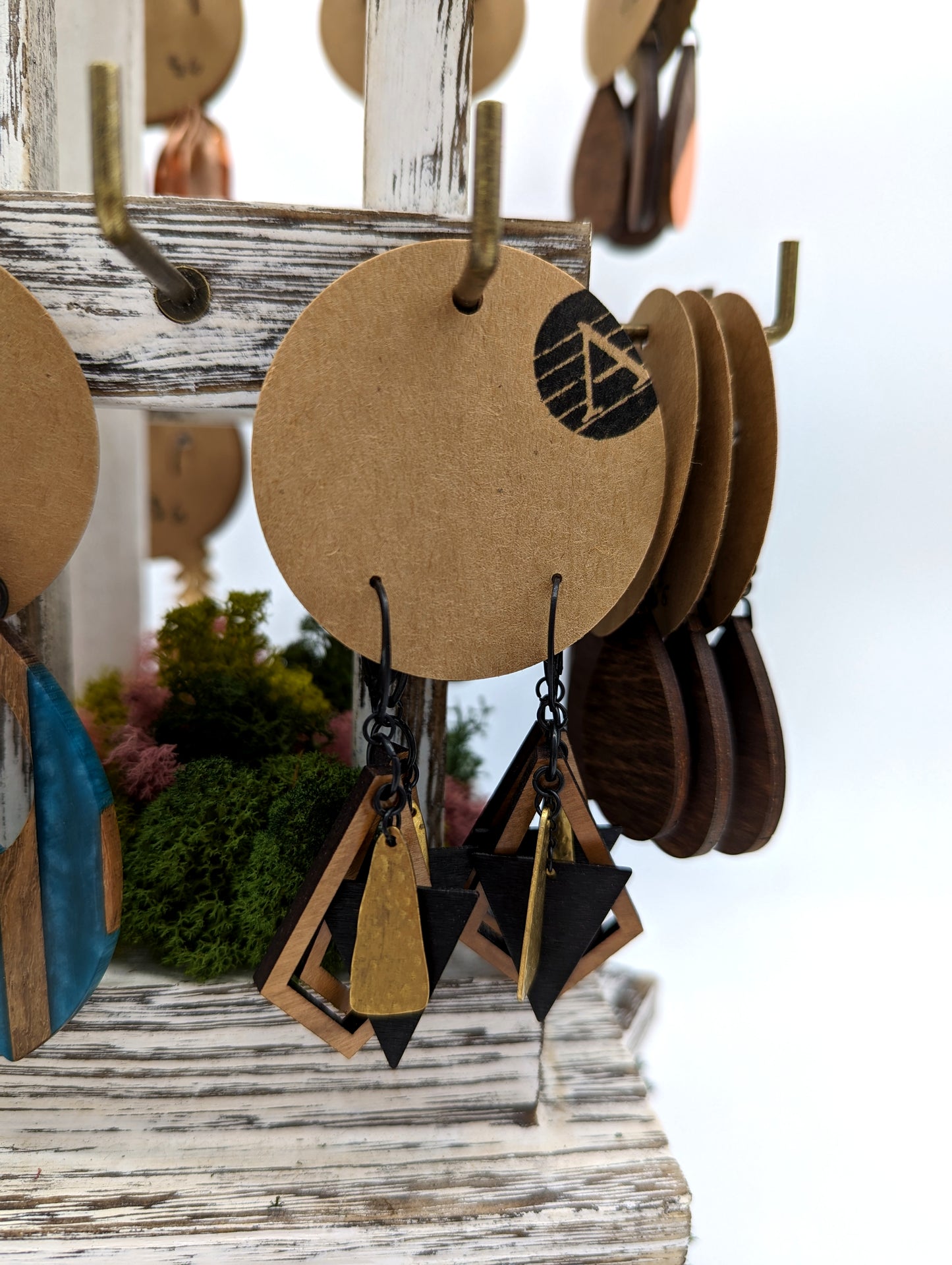 Geometric Mixed Media Pendants