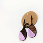 Hand-painted Enamel on Wooden Teardrop Pendants