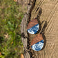 Hand-painted Enamel on Wooden Teardrop Pendants